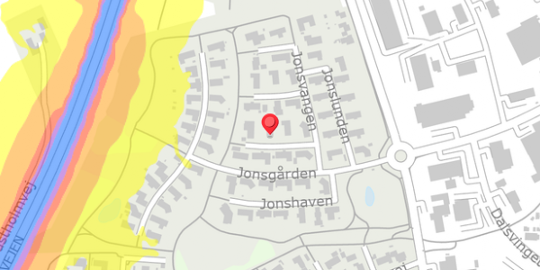 Trafikstøjkort på Jonsvangen 11, . , 4200 Slagelse