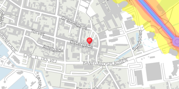 Trafikstøjkort på Østergade 39, 5600 Faaborg