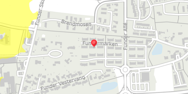 Trafikstøjkort på Fundermarken 29, 8600 Silkeborg