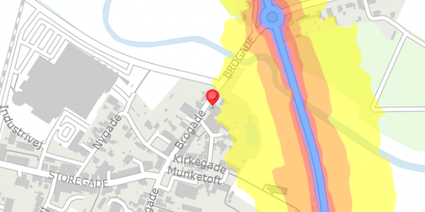 Trafikstøjkort på Brogade 10, 6261 Bredebro