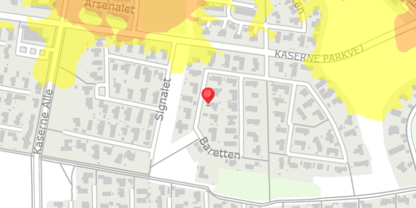 Trafikstøjkort på Baretten 18, 4100 Ringsted