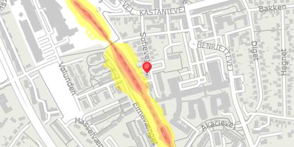 Trafikstøjkort på Sofievej 20, 4300 Holbæk