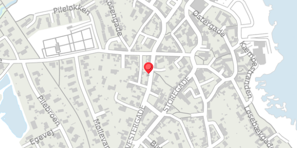 Trafikstøjkort på Vestergade 8, 3770 Allinge