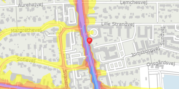 Trafikstøjkort på Strandvejen 108, . , 2900 Hellerup