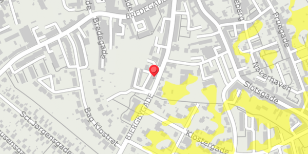 Trafikstøjkort på Bjergbygade 22, 4200 Slagelse