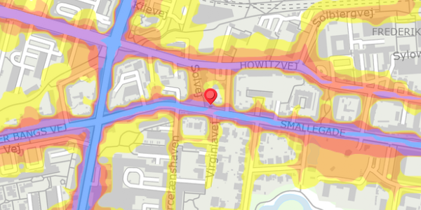 Trafikstøjkort på Smallegade 42, 2000 Frederiksberg