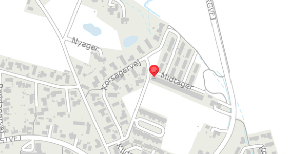 Trafikstøjkort på Midtager 2, 8382 Hinnerup