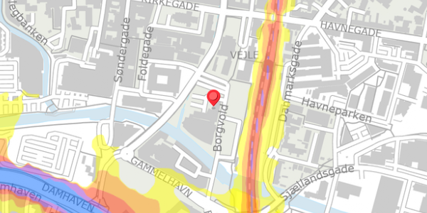 Trafikstøjkort på Borgvold 12A, 7100 Vejle