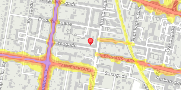 Trafikstøjkort på Istedgade 2A, . , 9000 Aalborg