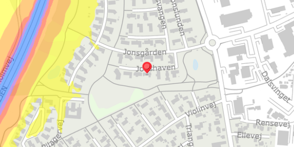 Trafikstøjkort på Jonshaven 7, 4200 Slagelse