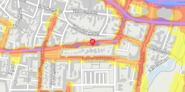 Trafikstøjkort på Danmarksgade 86, . , 9000 Aalborg