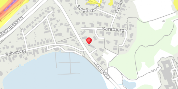 Trafikstøjkort på Oddervej 17A, 8660 Skanderborg