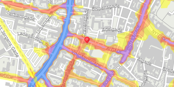 Trafikstøjkort på Algade 53, 9000 Aalborg