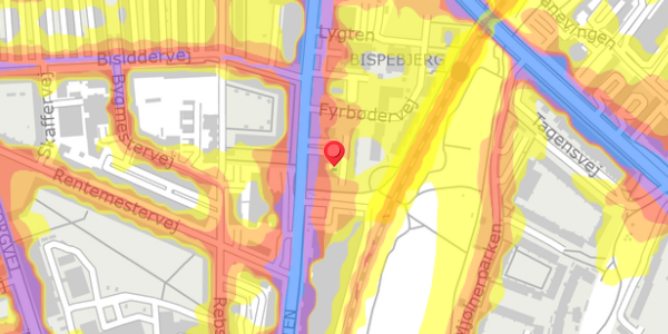 Trafikstøjkort på Lygten 4A, 2400 København NV