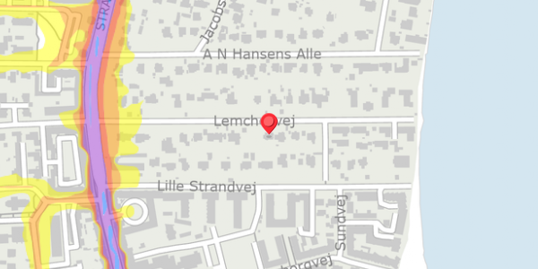 Trafikstøjkort på Lemchesvej 16, . , 2900 Hellerup