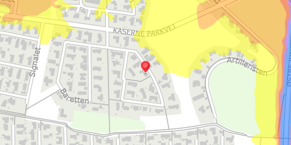 Trafikstøjkort på Baretten 28, 4100 Ringsted