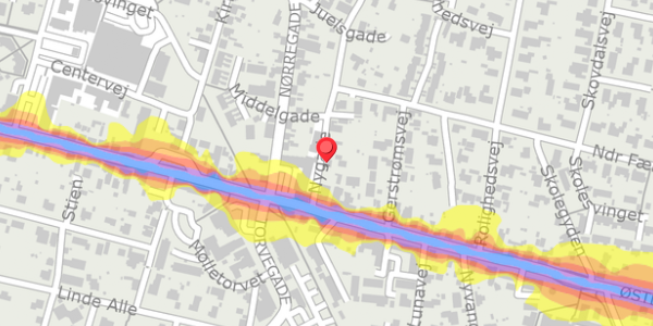Trafikstøjkort på Nygade 2H, . , 8963 Auning