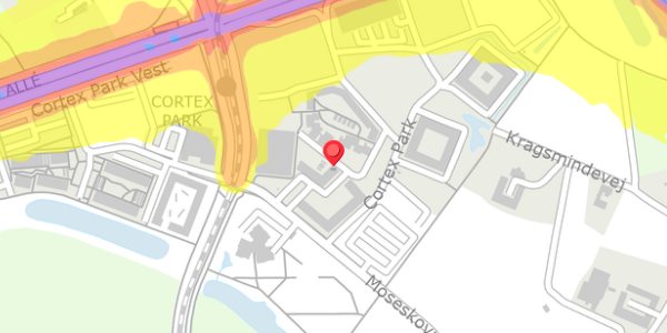 Trafikstøjkort på Cortex Park 28A, 5230 Odense M