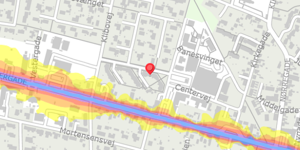 Trafikstøjkort på Centervej 47, 8963 Auning