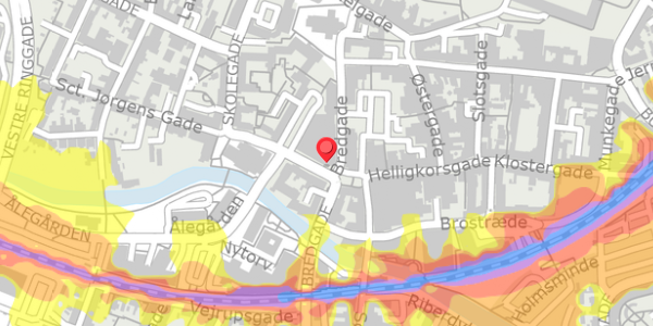 Trafikstøjkort på Bredgade 8B, 6000 Kolding
