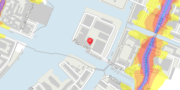 Trafikstøjkort på Papirøen 73, 6. th, 1436 København K