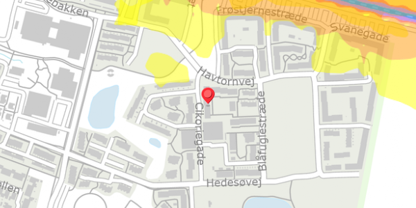 Trafikstøjkort på Cikoriegade 4, 2640 Hedehusene