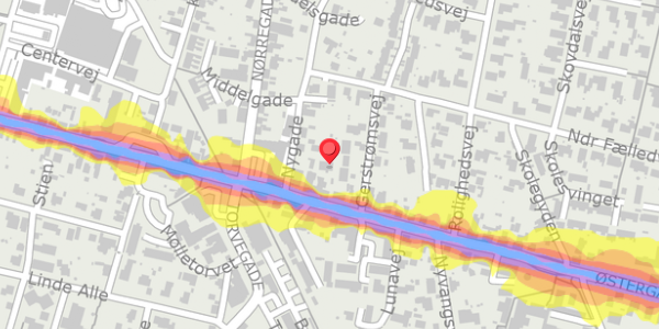 Trafikstøjkort på Nygade 2C, 8963 Auning