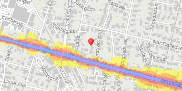 Trafikstøjkort på Nygade 2E, 8963 Auning