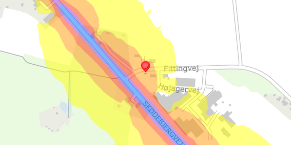 Trafikstøjkort på Fittingvej 2, . , 6623 Vorbasse