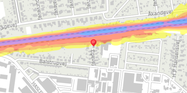Trafikstøjkort på Egevej 11, 4100 Ringsted