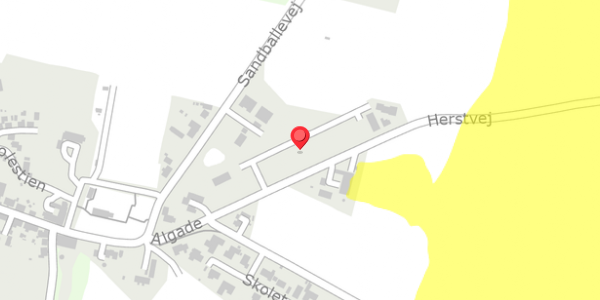 Trafikstøjkort på Herstvej 13, 8382 Hinnerup