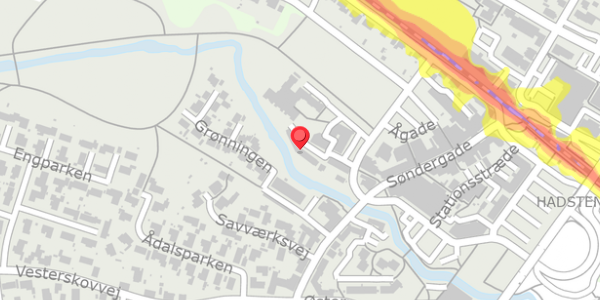 Trafikstøjkort på Ågade 17, . , 8370 Hadsten