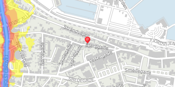 Trafikstøjkort på Bjerggade 14, . , 7600 Struer