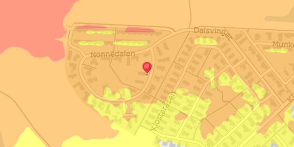 Trafikstøjkort på Nonnedalen 12, 4100 Ringsted