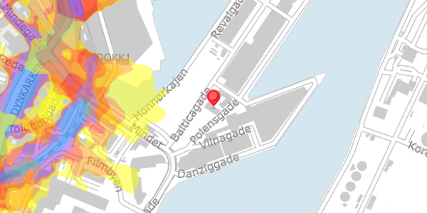 Trafikstøjkort på Polensgade 3A, 8000 Aarhus C