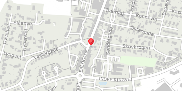Trafikstøjkort på Bredgade 81A, 5560 Aarup