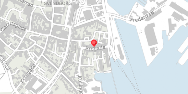 Trafikstøjkort på Brogade 8A, 5700 Svendborg
