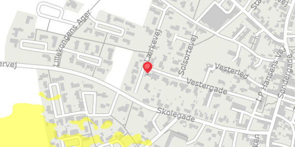 Trafikstøjkort på Vestergade 21, 7171 Uldum
