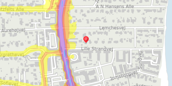 Trafikstøjkort på Lille Strandvej 5, . , 2900 Hellerup
