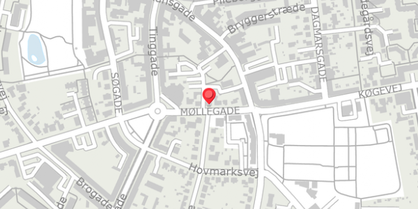 Trafikstøjkort på Møllegade 10, 4100 Ringsted