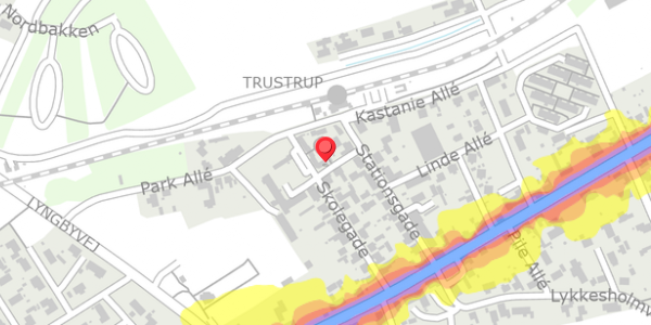 Trafikstøjkort på Arkesvej 2, 8570 Trustrup