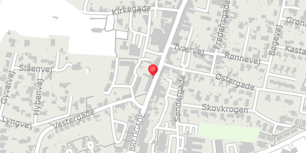 Trafikstøjkort på Bredgade 60, 5560 Aarup
