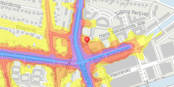 Trafikstøjkort på Strandvejen 62D, . , 2900 Hellerup
