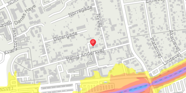 Trafikstøjkort på Hellig Andersvej 16C, 4200 Slagelse