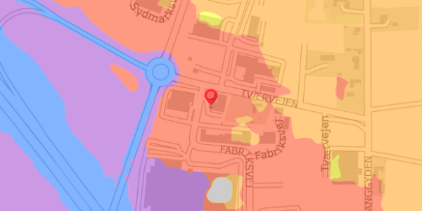 Trafikstøjkort på Fabriksvej 1, 5466 Asperup
