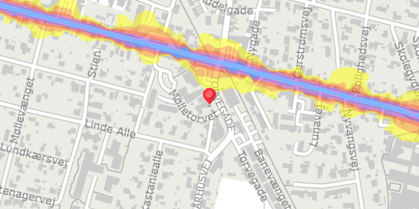 Trafikstøjkort på Torvegade 8A, . , 8963 Auning