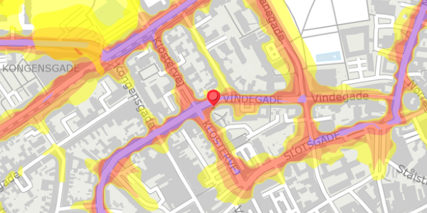 Trafikstøjkort på Vindegade 62, 5000 Odense C