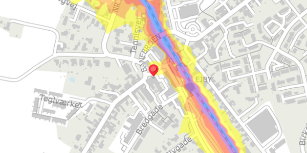 Trafikstøjkort på Algade 8, 5592 Ejby
