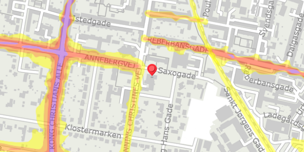 Trafikstøjkort på Saxogade 15, . , 9000 Aalborg