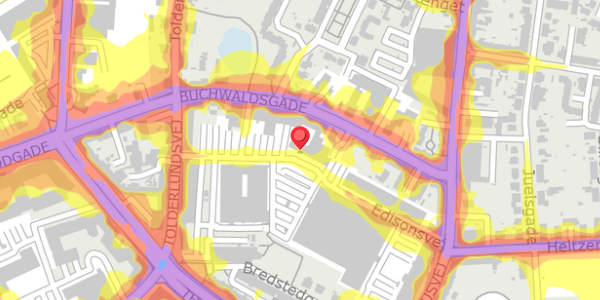 Trafikstøjkort på Edisonsvej 3B, 5000 Odense C